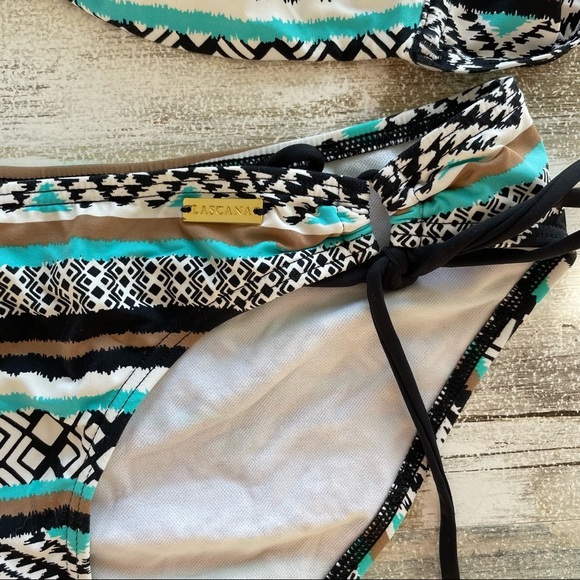VENUS Tribal Print Black and Turquoise Bikinis size 8 - Picture 2 of 9